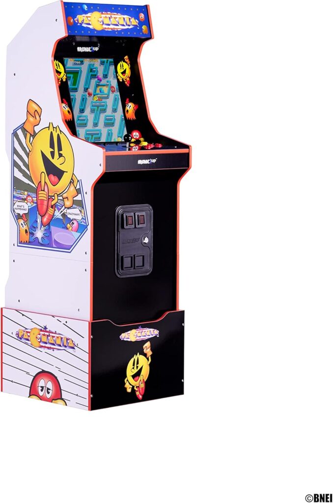 Meilleure borne d'arcade 2026 : comparatif et guide d'achat 31 Borne d'arcade Arcade1Up Pac-Mania Edition, écran 17 pouces, marquise Pac-Man lumineuse et artwork Bandai Namco officiel