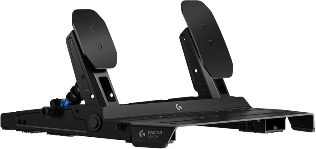 Meilleur pédalier simracing 2026 : comparatif et guide d'achat 29 Pédalier simracing Logitech G RS Pedals, châssis modulaire noir Racing Series, deux pédales configurables avec capteur pression 75 kg