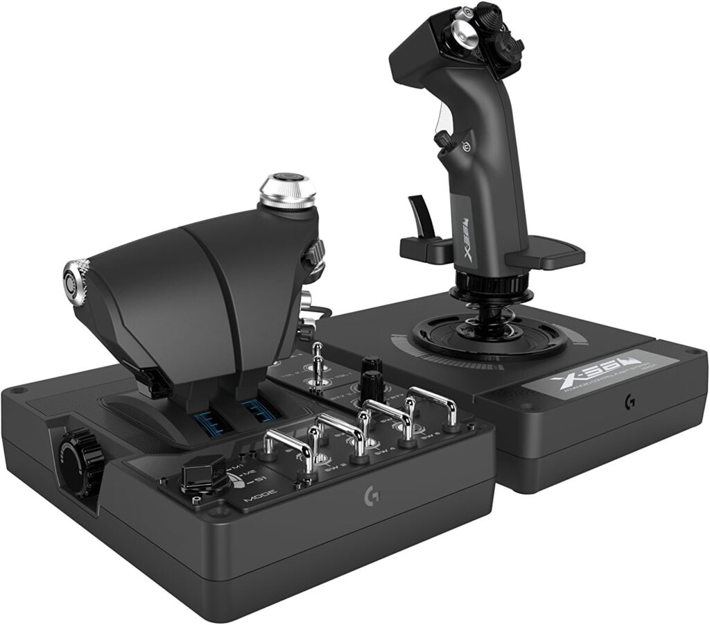 Ensemble HOTAS Logitech G X56 avec manche et manette des gaz double à interrupteurs