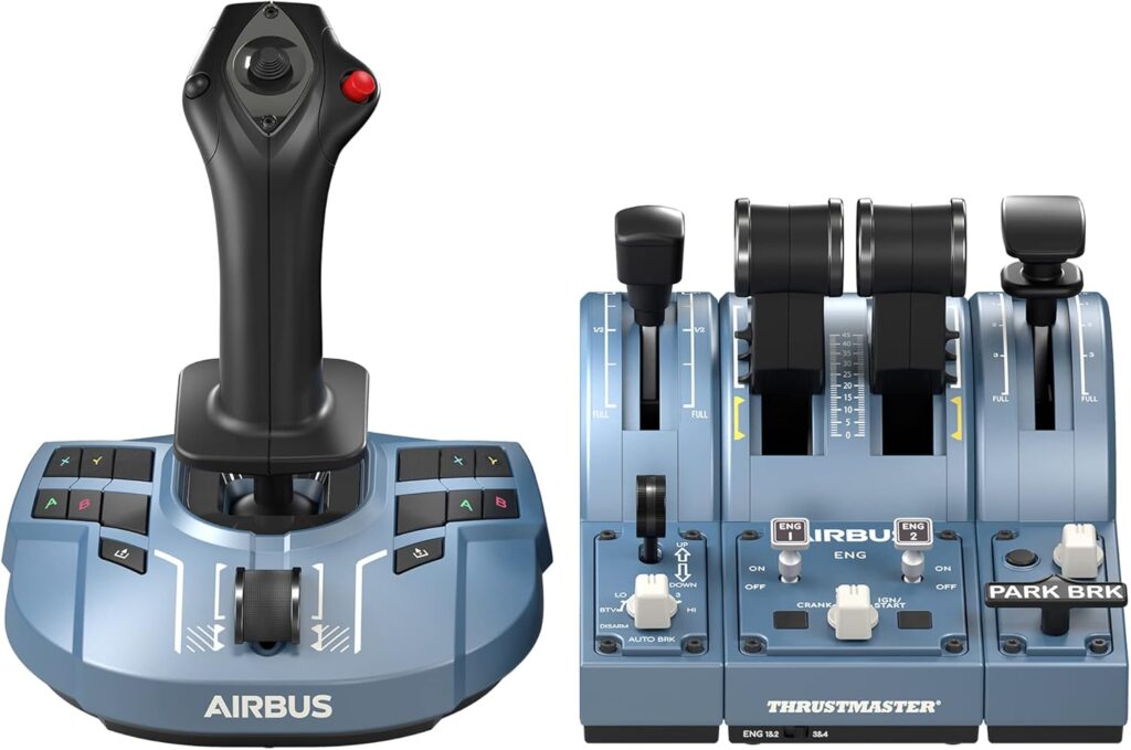 Thrustmaster TCA Captain Pack Airbus Edition : sidestick, quadrant et modules speedbrake et frein de parking